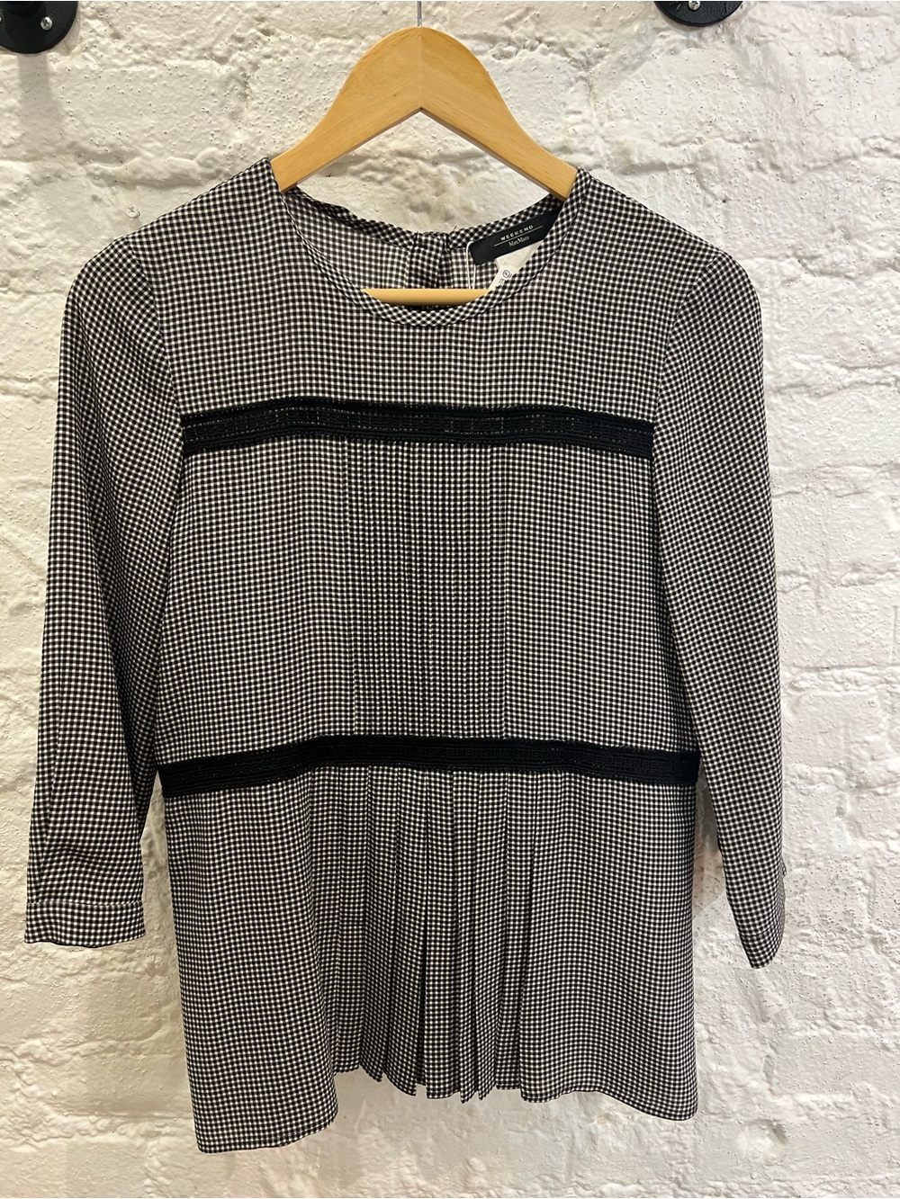 Weekend MaxMara black/white gingham blouse